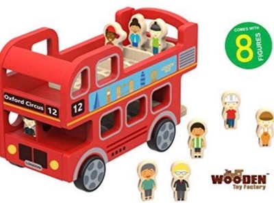 red wooden bus